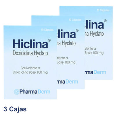 Hiclina 3 cajas 100 mg (caja x 10 Cápsulas)