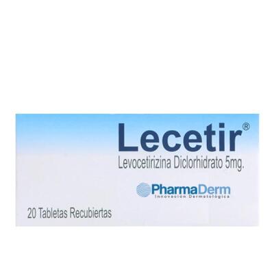 Lecetir Tabletas 5 mg x 20 Unidades